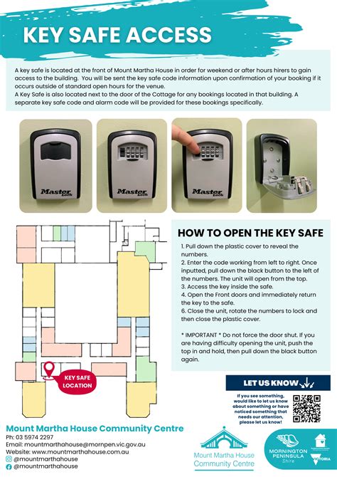 KEY SAFE INSTRUCTIONS ATTENTION WALL.